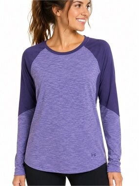 Under Armour Two-Tone Purple Long Sleeve Performance Tee